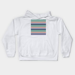 Red White Blue Green Horizontal Striped Pattern Kids Hoodie